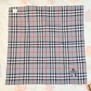 Burberry Gray and Pink Plaid Handkerchief cotton